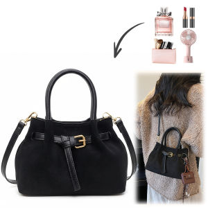 Womens Faux Suede Cross Body Bag for Travel and Office with Stylish Retro Design and Ample Storage
