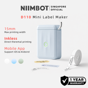 NIIMBOT D110 Label Maker 10-15mm Portable Wireless Bluetooth Name Price Tag Sticker Printer Labeller Labelling Machine with Mobile APP