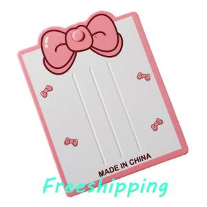 baoxue 50pcs Pink Bow Display Cards For Hair Claw Clip Paper Card Headdress Card Hair Decoration Package DIY Jewelry Cardboard Package Hair Clips Craft Hang Tag Card