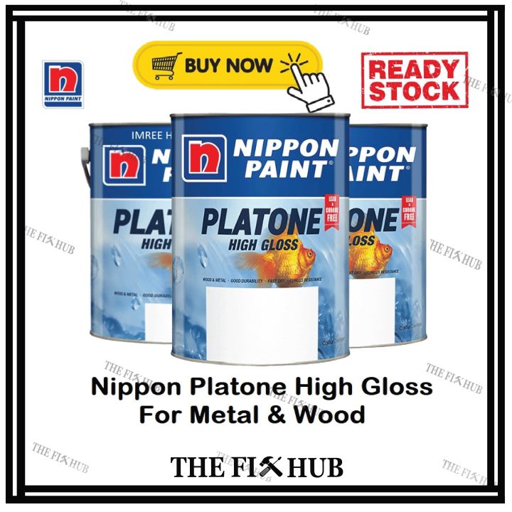 NIPPON HIGH GLOSS PAINT CAT KILAT MINYAK BESI KAYU PLATONE WOOD METAL ...