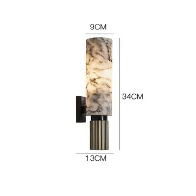 HEIKESZ Modern Chinese Style Marble Living Room Background Wall Lamp Creative Designer Sample Room Copper Light Luxury Bedside Bedroom LightFast shipping
