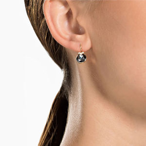 SWAROVSKI Luxury Bella V round cut grey gemstone teardrop earrings S925 silver womens fashion earrings