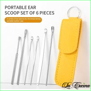 La Cucina 6PC Ear Cleaner Ear Wax Removal Remover Cleaning Tool Kit Spiral Tip Picker Tool