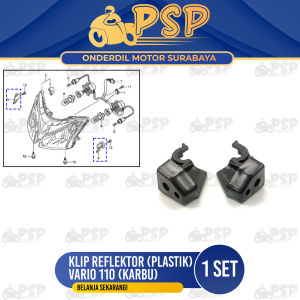 Klip Reflektor Plastik Vario 110 (Harga Per Set Isi 2) - Clip Klem Kancingan Kancing Kunci Jepit