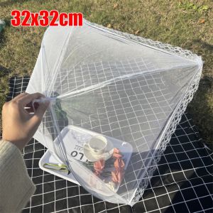 SPORTS XU ระบายอากาศได้ดี ฝาครอบอาหาร ป้องกันฝุ่น ป้องกันยุงและแมลงวัน ตาข่ายป้องกันผลไม้สำหรับปิกนิก ใหม่ แบบพับได้ ร่มคลุมผัก