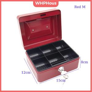 WHPHous Cash Box Coin Piggy Bank Money Organizer Cash Box with Lock Cash Drawer Box Cashier Box Safety