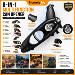 Portable Multifunction Can Opener 8 In 1 Opener Bottle Opener Jar Lid Remover Bag Cutter Household Kitchen Tool