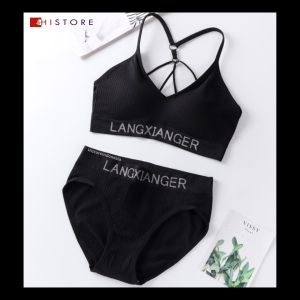 Bra Set Sport Push Up Wanita Olahraga Gym Fitness Aerobik Zumba  Cup B Ukuran 40-65 kg LXE