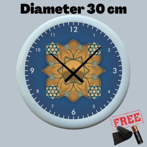 Jam Dinding Islamic Series Diameter Besar 30cm Desain Muslim Kaligrafi Modern Mesin Sweep Silent