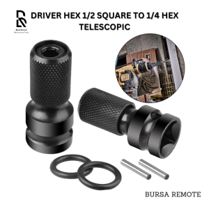 Hex Socket Adapter Converter Impact 1/2" Square To 1/4" Konektor Driver Soket Magnetic Telescopic