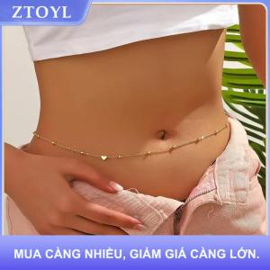 【ZTOYL】 Cô Gái Đơn Giản Tim Đính Cườm Bụng Chuỗi Cho Phụ Nữ Thời Trang Kim Loại Bãi Biển Bikini Eo Chuỗi Đồ Trang Sức Cơ Thể Phụ Kiện