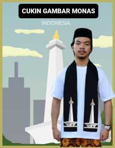 Cukin Monas Syal Lambang Jakarta Syal Scraf Adat Betawi