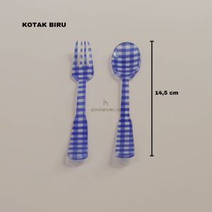 Wooji Cutlery Sendok Garpu Korea Aesthetic/Plastic Fork Spoon Dessert