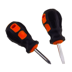 2Pieces Stubby Screwdriver Kit Set Mini Small Portable Radish Head Screw Driver Cross Ratchet Screwdriver Repair Tool