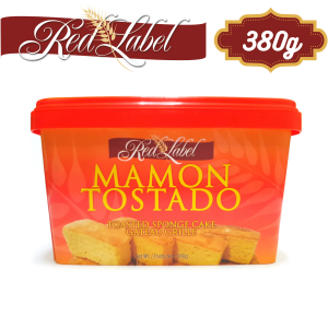 Red Label Mamon Tostado (380g) Toasted Sponge Cake | Delicious Sweet Chiffon Cake Snack | Pasalubong Treats and Goodies | Baon for Kids | No Preservatives