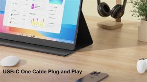 18.5 Inch Large Portable Monitor 120Hz 1080P FHD IPS Portable Travel Second Screen Display for Laptop/Phone/Xbox PS4/5 125% sRGB Dual Speakers VESA & Smart Cover