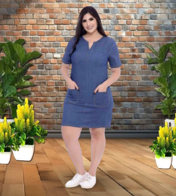 Casual Cotton Casual Dress Designs For Ladies Women Fashion Casual V-Neck Solid Cotton Linen Short