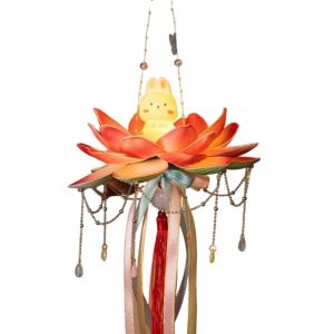 Minoa mid autumn festival lantern 中秋节灯笼diy DIY Lotus Flower Lanterns Material Package Glowing Rabbit Lotus Lantern Ancient Style Luminous Mid-Autumn Festival Lantern Party Supplies