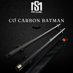 Cơ Bida Lỗ BATMAN - Ngọn Full Sợi Carbon - Chuôi Quấn Da Cao Cấp - MR.SUNG VIỆT NAM