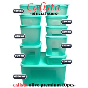 [ CALISTA ] FOOD KONTAINER/CONTAINER SET - TOPLES KOTAK CALISTA OLIVE SEALWARE 1 SET ISI 10PCS - TEMPAT WADAH PENYIMPANAN MAKANAN BUAH SAYUR DIKULKAS - FOOD PREPARATION STORAGE SET - TOPLES KULKAS SET - TOPLES KUE KERING LEBARAN 1 SET