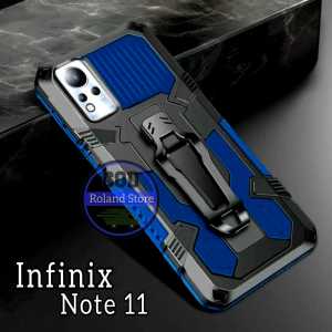 Casing Hp Untuk Infinix Note 11 Soft Case Kickstand Armor Belt Clip Terbaru