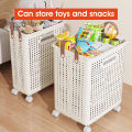 【sg】HXR Foldable Laundry Basket With Wheels Waterproof Large Capacity Dirty Clothes/Toy Organizer/Snack. 