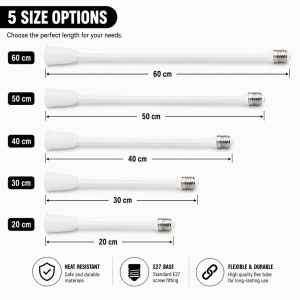 White flexible bulb adapter with screw base and socket for light bulb