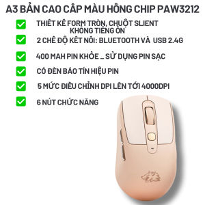Chuột Không Dây Máy Tính Bluetooth X7 Wireless Pin Sạc Kết Nối 2 Chế Độ Cho Mọi Thiết Bị Máy Tính