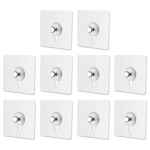 Kirilgu 10PCS Space Saving Adhesive Hooks Moisture Proof Home Storage Solution For Small Apartments P9M4Y