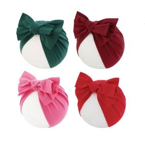 1 Bộ bé bông mũ dạng khăn quấn đàn hồi nắp ca-pô Mũ Ấn Độ mũ với thiết kế nút buộc nơ cho trẻ sơ sinh Cô Gái 0 đến 36 tháng