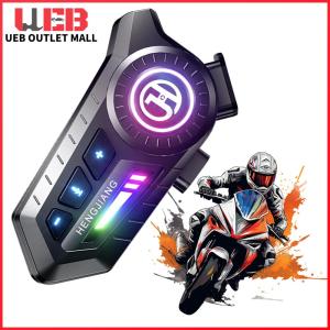 UEB Helmet Headset with Noise Cancellation Wireless Helmet Earphone Built-in Mic for Motorcycles Skiing and Cycling