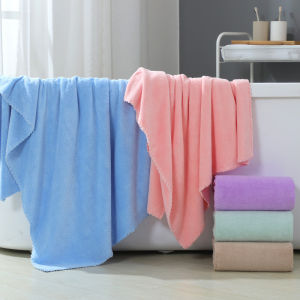 ผ้าเช็ดตัว ผ้าขนหนูอาบน้ำ 140x70 ซม. สีพื้น - ผ้าขนนุ่ม ขนาด 140x70 ซม