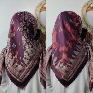 KERUDUNG SEGI EMPAT VOAL PREMIUM MEWAH TERBARU 2023 HIJAB SEGI EMPAT MOTIF BOLAK BALIK