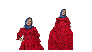 Dress Kerut Dada Adira Smok Wanita Bahan Katun Murah