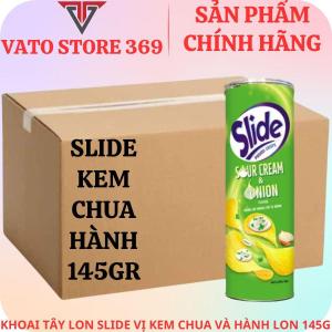 Bánh lát khoai tây SLIDE vị kem chua và hành lon 145g