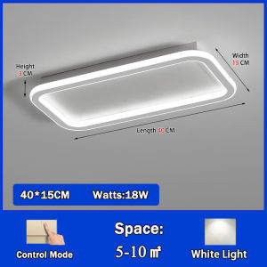 RHPOA White Square LED Ceiling Light 40-120CM Ultra-Thin 3CM Long Strip Eye Protection Brightness/Color Adjustment Ceiling Mounted Track Light Corridor Lamp