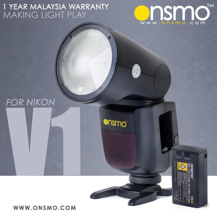 Onsmo V1 Round Head Flash (Godox V1-N Nikon Mount) Malaysia