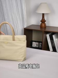 ≮929≯GOLF QUALITY 15-inch Lightweight Laptop Bag Waterproof Stylish Womens Handbag Solid Color Fashion Tote Bag Large Capacity Business Travel Carry Bag Detachable Shoulder Strap Apricot