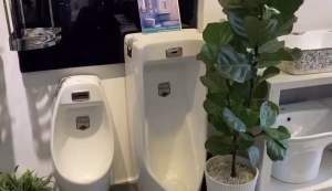 Bồn tiểu nam cảm ứng màu đen men sứ bảo hành 10 năm bộ cảm ứng bảo hành 3 năm kiểu dáng mới treo tường hoặc đặt bàn xả thẳng tự động