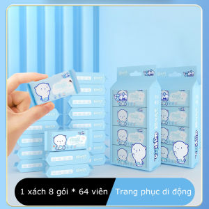 Khăn Giấy Ướt Mini 8 Gói 64 Chiếc Siêu Tiện Lợi