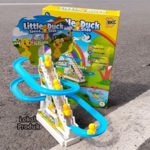 Mainan Sirkuit Little Duck RKC 10053 | Mainan Anak Tangga Seluncur Ada Music Dan Lampu Terdapat 4 Pcs Bebek Yang Lucu Warna Kuning | Mainan Edukasi Berbahan Plastik Ukuran Lebih Besar | Track Bebek Edukasi