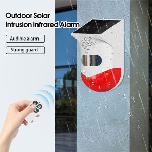 【Alarm System】Solar Alarm IP65 129db Led Remote Control Loud Strobe Alarm for Home Yard Outdoor Garden Orchard Anti-Theft