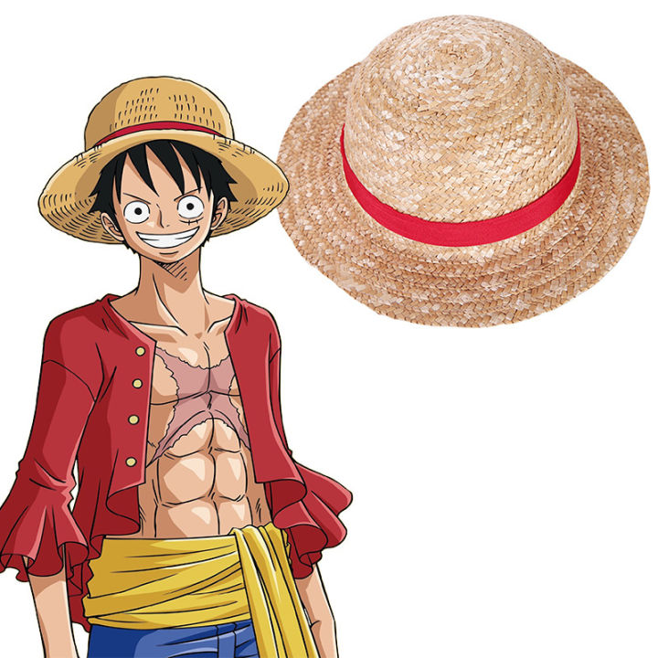 Luffy Straw Hat Anime Monkey D Luffy Cosplay Cap Props Adult Unisex Hat ...