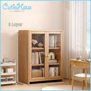 Cutiehaus Wooden Multilayer Transparent Bookshelf Living Room Display Cabinet Children’s Storage Rack Dust-proof Bookcase