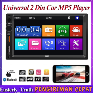 7 Inci Head Unit 7020 Universal 2 Din Mobil Audio Player Layar Sentuh Stereo Mobil MP5 Player Bluetooth Touchscreen Mobil MP5 Multimedia Android Player Layar Sentuh Stereo HD Dengan TV Dukungan Bluetooth Radio FM/USB/Kartu TF Fungsi