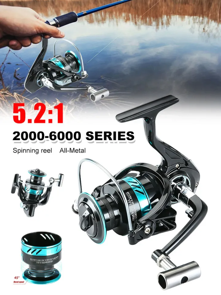 Hot Sale]All Metal 1000-6000 Spinning Reel 5.2:1 High Speed Lure