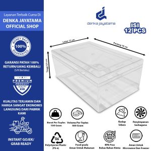 Isi 12 Pcs Toples Nastar 500 Gram Plastik Bening 16x10x07 Kue Kering Kacang Dessert Box Serbaguna
