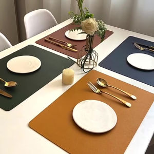 [Alex Do] Hot Sale Double-layer Leather Table Mat Nordic Heat-proof Placemat Insulation Waterproof Oil-proof Table Mats For Home Hotel Decoration