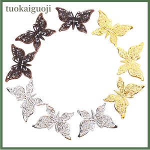 tuokaiguoji 50pcs VINTAGE Butterfly Filigree wraps ตัวเชื่อมต่อโลหะหัตถกรรม DIY เครื่องประดับทำ