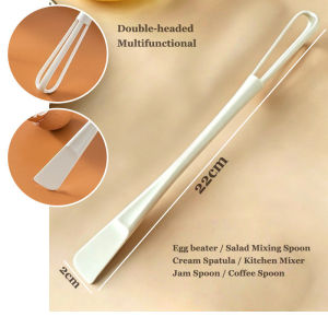 Manual Egg Beater Silicone Double Headed Jam Scraper Kitchen Silicone Scraper Spatula Cream Mixing